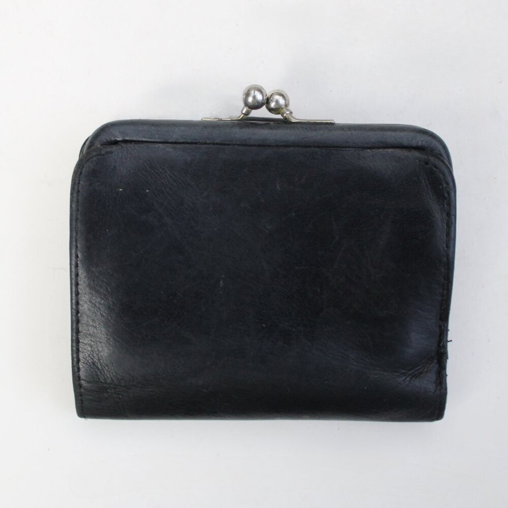 Coach Vintage 90's Continental Bifold Framed Kisslock Black Leather Wallet 4886 - Picture 2 of 8